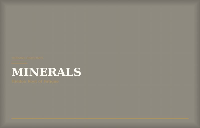 Minerals and chronic fatigue